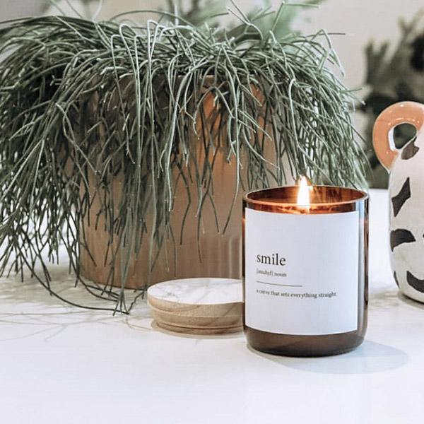 Buy "Smile" Dictionary Mid Soy Candle - Brightups